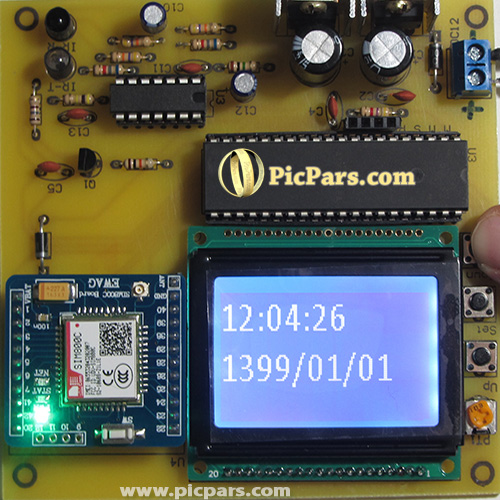 اندازه گیری ضربان قلب با السیدی گرافیکی و ارسال SMS