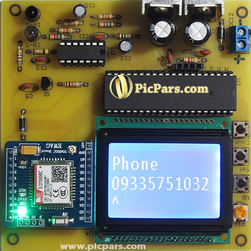 اندازه گیری ضربان قلب با السیدی گرافیکی و ارسال SMS